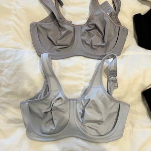 - Underwire sports bras - Ice grey and purple